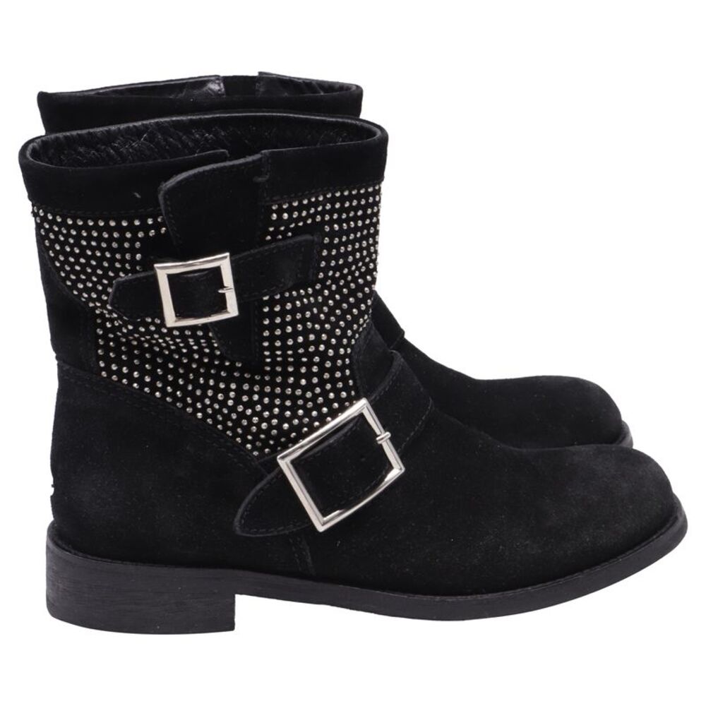 Jimmy Choo Studded Ankle Boots in Black Suede